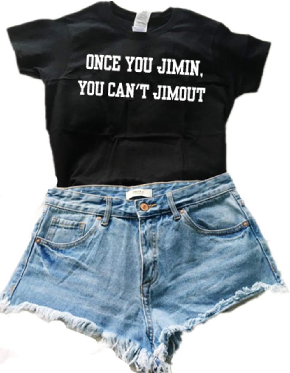 hiphop tees Korean Fashion Once You Jimin, You Can't Jimout Women's T-Shirts