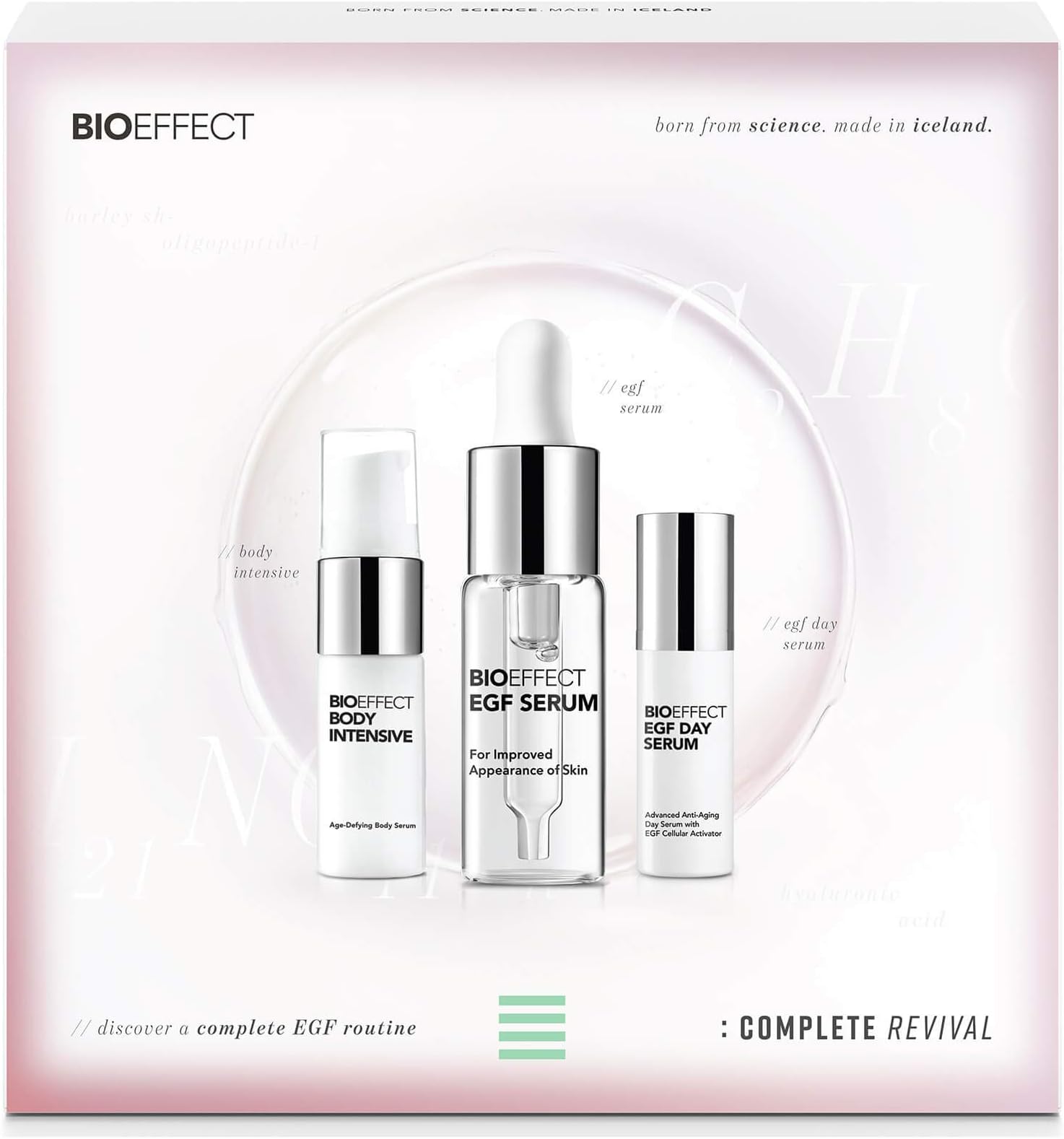 Bioeffect Complete Revival: EGF Serum 15ml + EGF Day Serum 5ml + Body Intensive 7ml