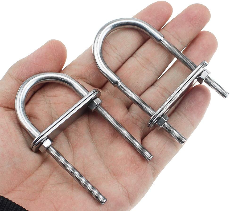 Round U-Bolts 4 PCS 1.77 inch Inner Width M8 Thread 304 Stainless Steel Round U-Bolts 4 PCS 1.77 inch Inner Width M8 Thread 304 Stainless Steel