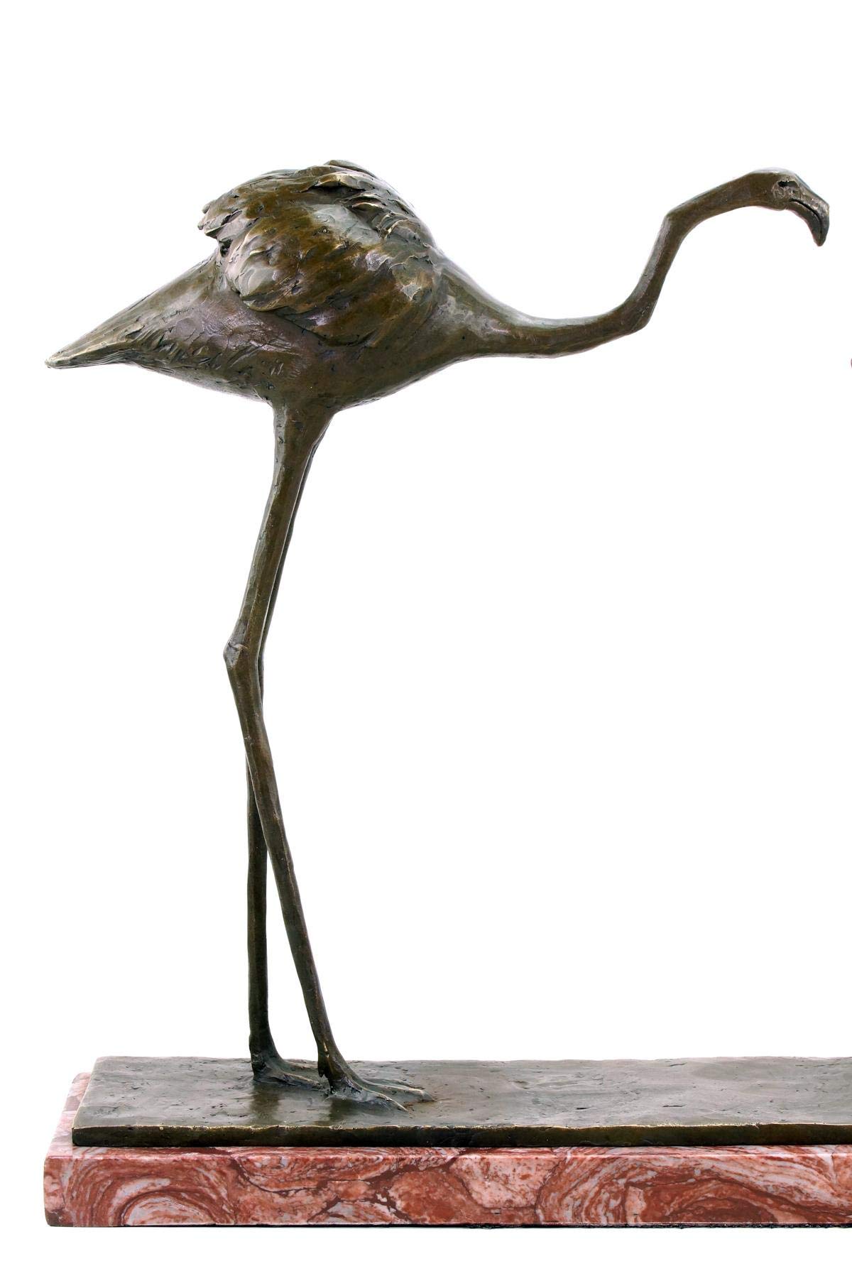 Rembrandt Bugatti - Figura de bronce firmada con dos flamencos (1912) - Estatua numerada - Figura decorativa limitada - Decoración moderna de plástico sobre mármol - Comprar escultura