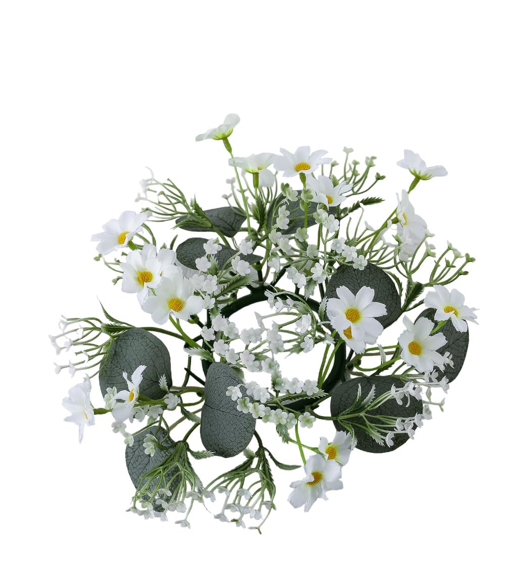 Amazon.com: 2 Pack Artificial Daisy Candle Rings,Floral Wreaths