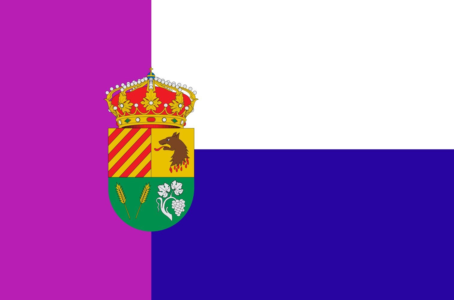 Drapeau d'Algete 1986 grand format avec frange verticale pour mât