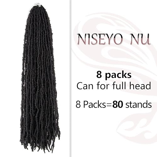 Miniatura 5 de Rastas de ganchillo largas preenrolladas de 24 pulgadas, 8 paquetes de mechones ligeros y suaves desgastados, 1B (negro natural)
