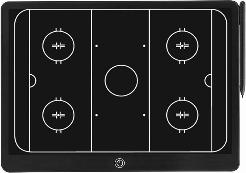 Tableros electrónicos de entrenamiento de hockey - Tablero de entrenamiento de hockey LCD de 16 pulgadas, tablero de estrategia profesional borrable portátil para entrenamiento, enseñanza, comando de competencia, tableta de dibujo táctico, regalos para entrenadores - Negro