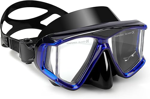 Pano 4 - Máscara de buceo, máscara de natación antivaho con cubierta de nariz para adultos, máscara de esnórquel profesional con vidrio templado