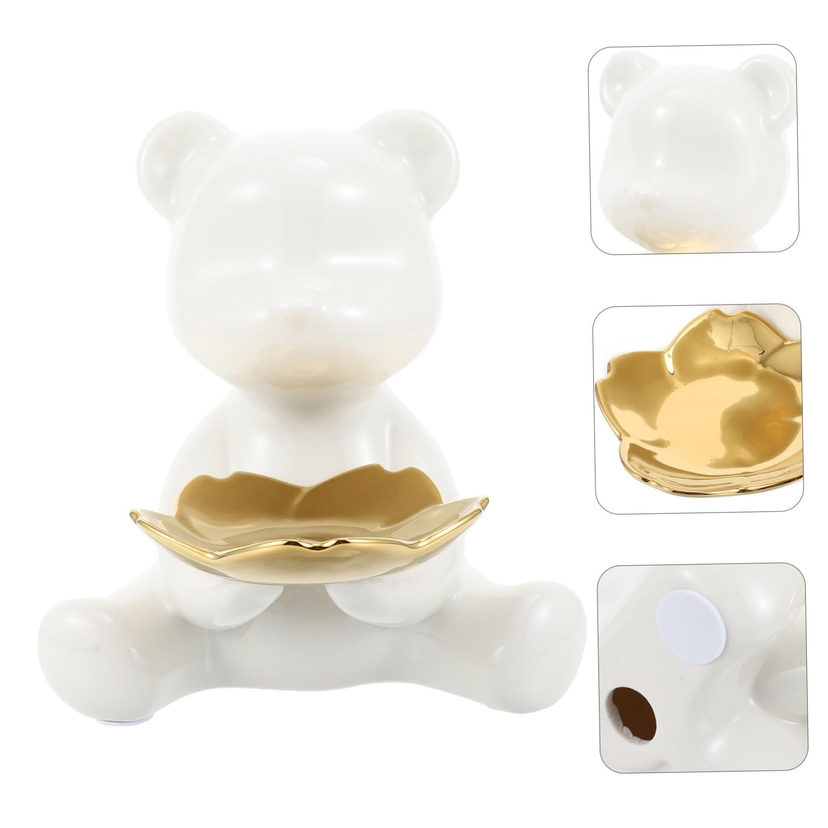 Seifenschale Keramik-Bär-Schmucktablett, Seifenschale, modisch, geeignet for Schminktisch, Badezimmer Küchendekoration und Accessoires