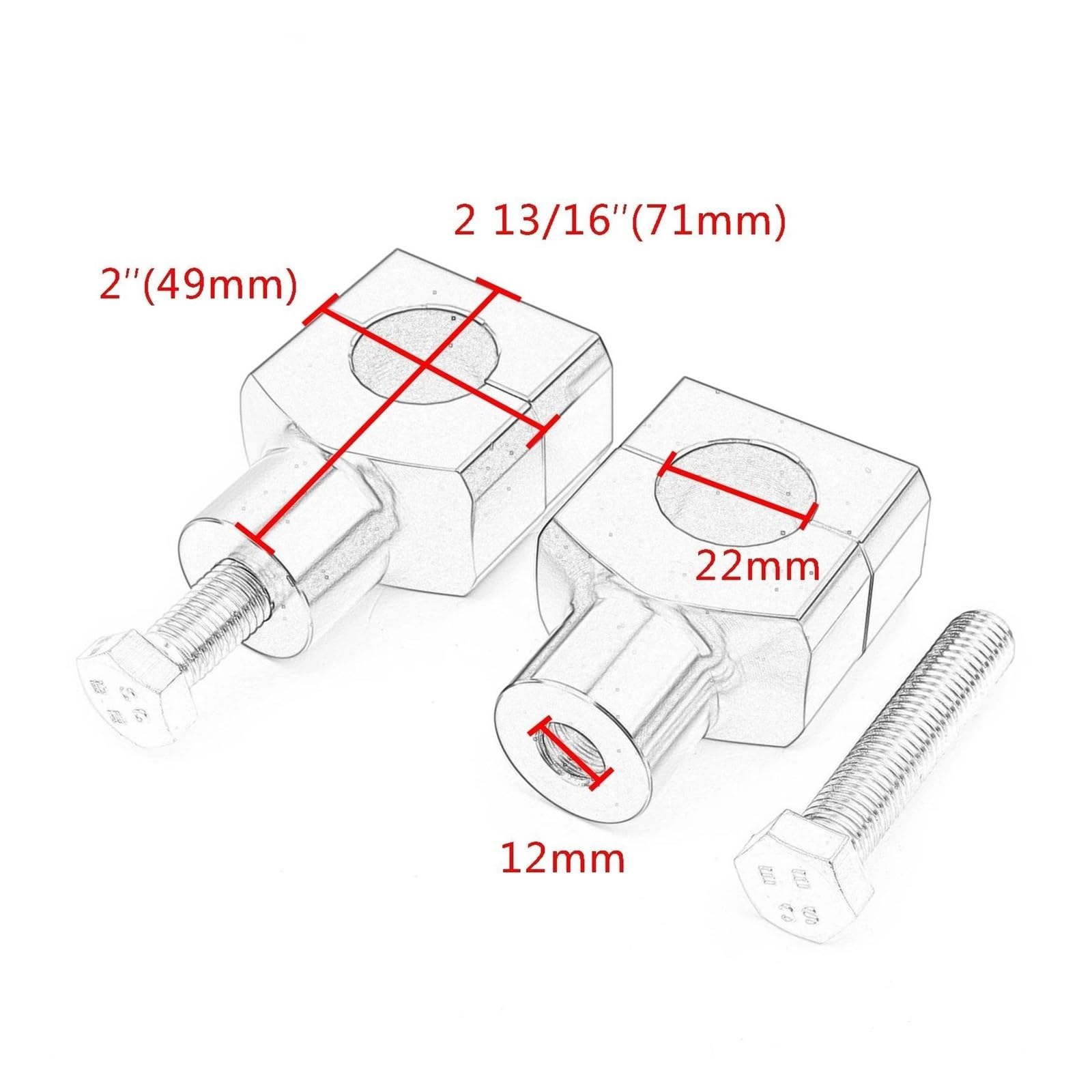 Abrazadera Manillar 1 Par Kit Elevador Manillar Universal Con Clip Montaje Aluminio Para Motocicleta 22 Mm Y 25 Mm Para Etal. Elevador(22mm Black)