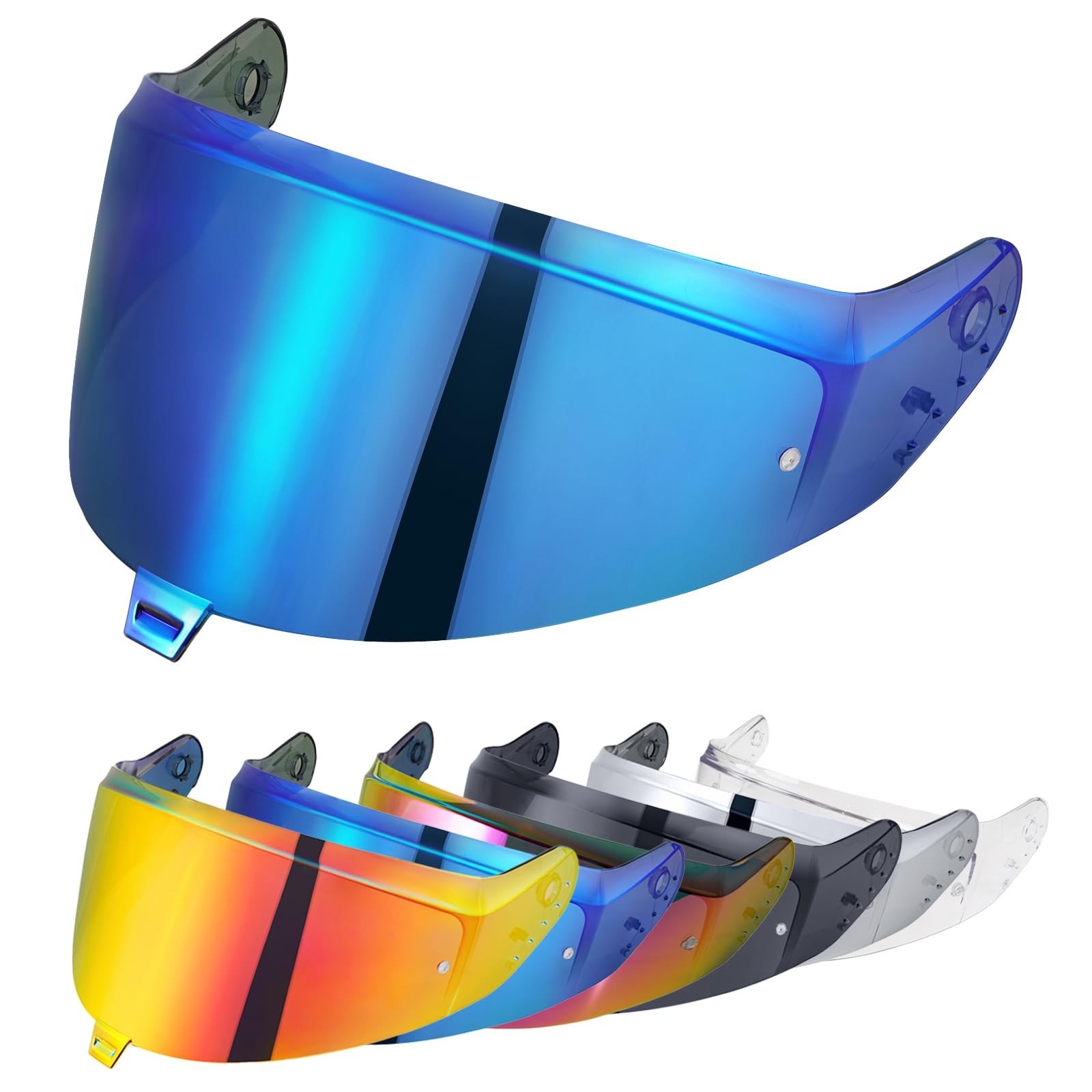 Helmet Visor for Shark SKWAL i3/RIDILL 2/ D-SKWAL 3,Motorcycle Helmet Visor,Motorcycle Helmet Wind Protection Helmet Lens Visor,Full-Face Helmet Visor UV Resistant,Motorcycle Helmet Visor Replacement (Chrome Blue) - Chrome Blue