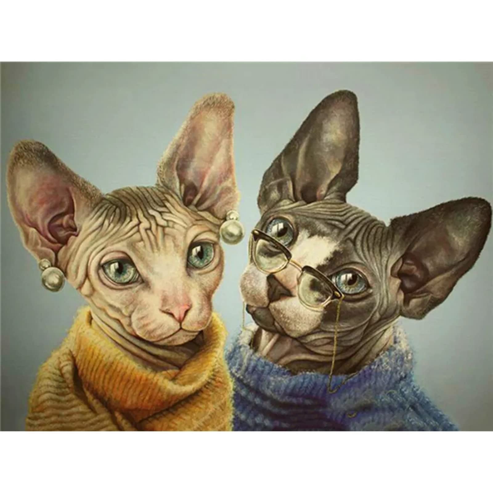 Puzzles 1500 Stück für Erwachsene Katze mit Brille Puzzlespiele FüR Erwachsene Kinderpuzzles Aus Holz Erwachsene Kinderpuzzles 10+ Fertige Größe 87.5×57.5cm