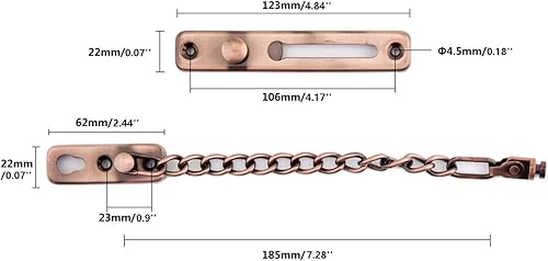 Miniatura 8 de Cerradura de puerta de cadena de acero inoxidable, resistente, pestillo interior de la puerta, cerradura de puerta sin llave, añade seguridad