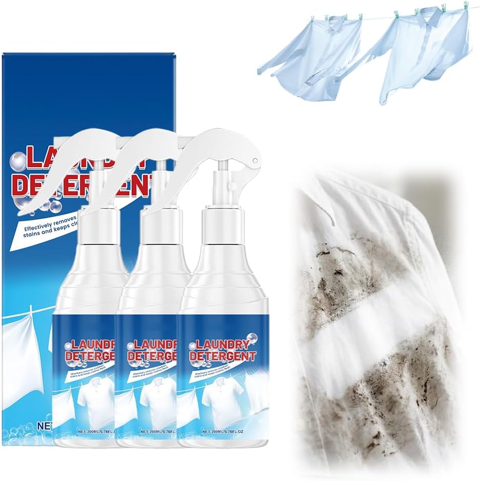 Clothing Emulsifier, 2026 New Non Ionic Laundry Stain Remover Spray for Oil, Multi-Purpose Powerful Laundry Stain Remover Fabric Cleaning Solution for Clothes and Shoes (3PCS)