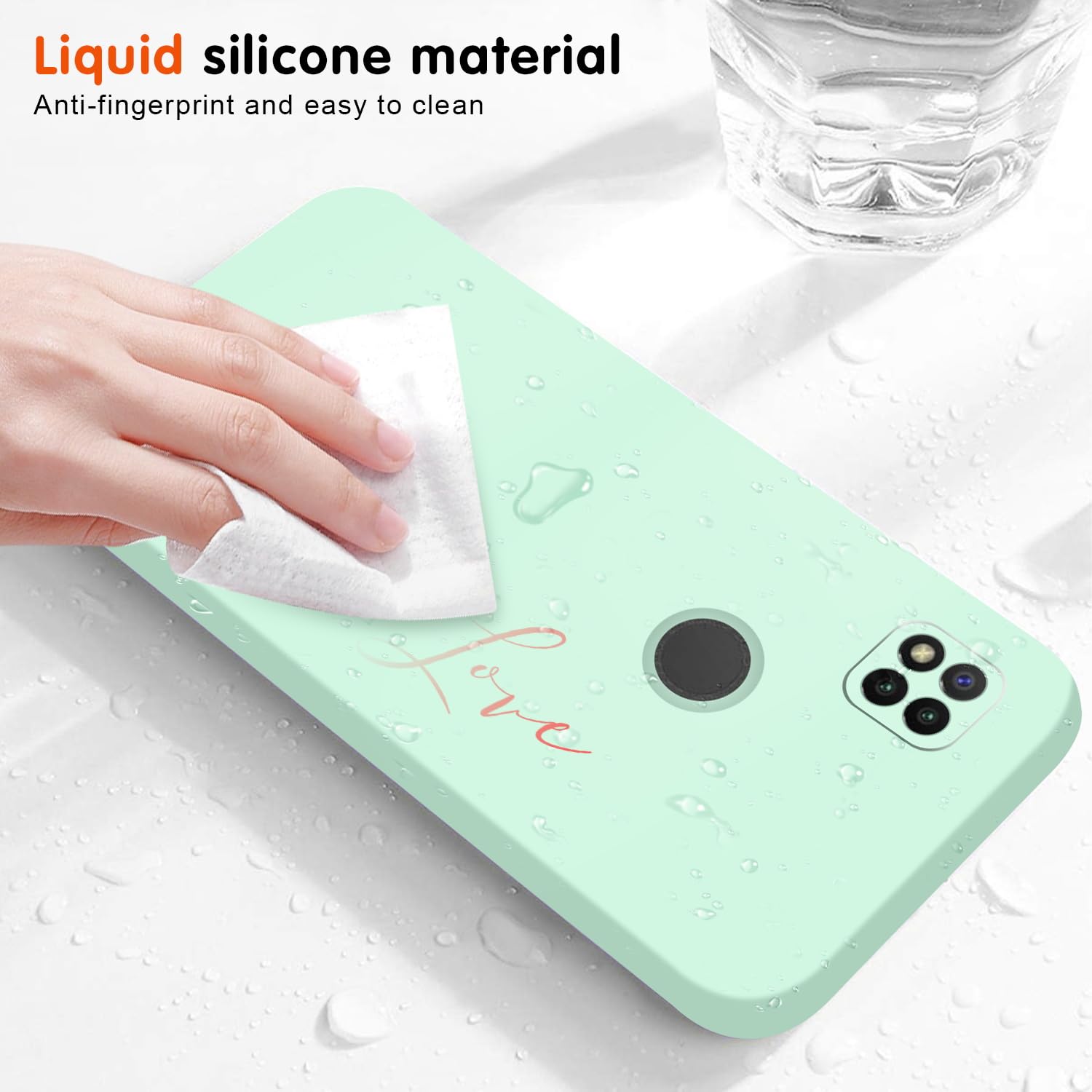 Cover Marmorizzata Per Xiaomi Redmi 9C / 9C NFC: Custodia Morbida In Silicone TPU Antigiallo - Verde