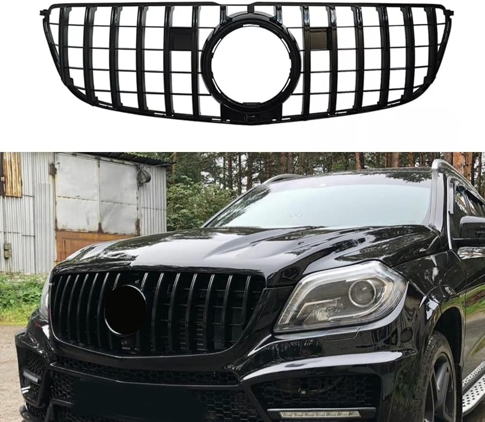 GT Style Grill Front Grille for Mercedes X166 GL500 GL550 GL63AMG 2013-2015 (Black)