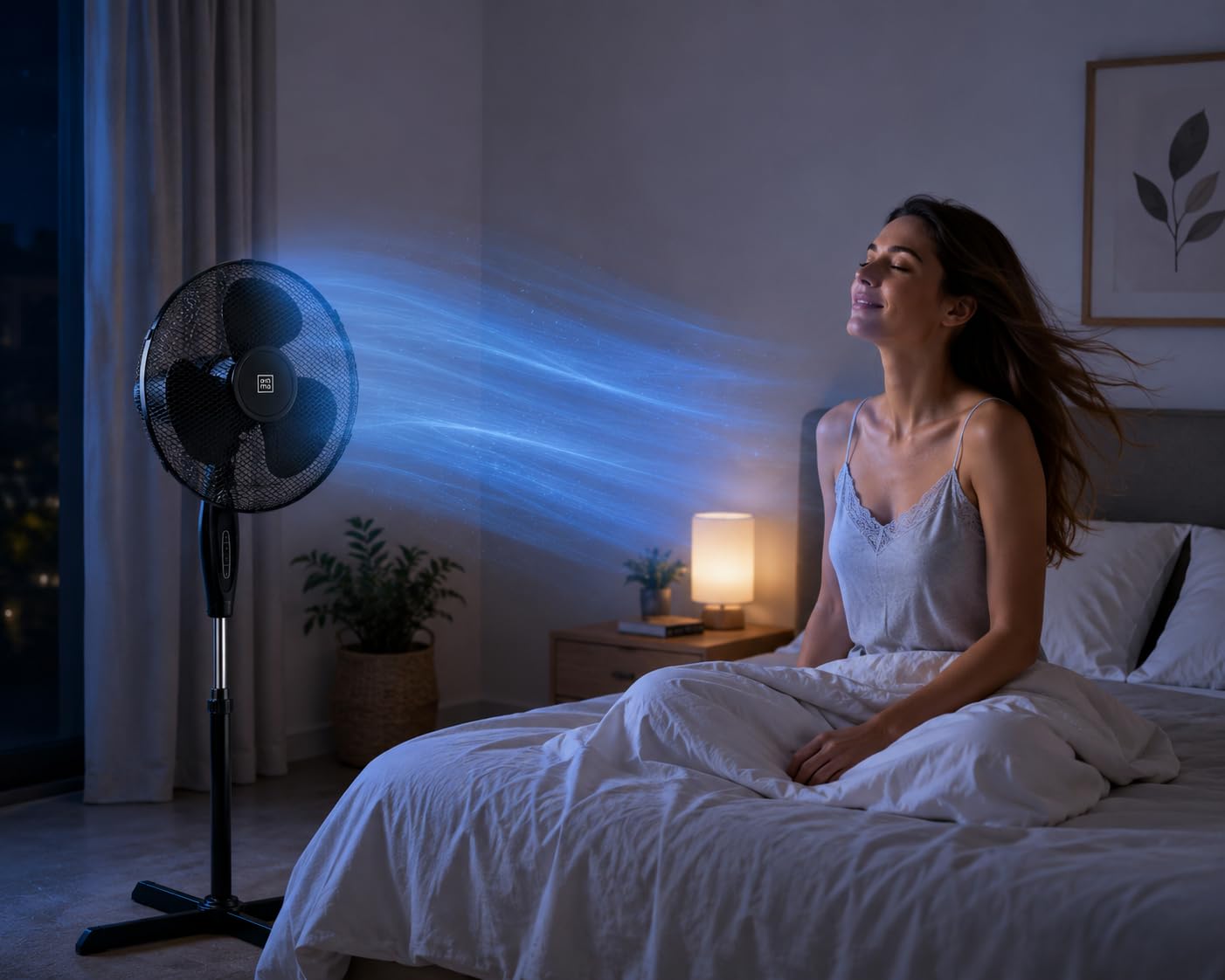 Genérico Ventilador de pie Ultra Silencioso EMMA | Envio 24h | 45 W | Bajo Consumo | Alta Potencia en 3 velocidades | Altura Modulable | 3 Aspas Duales | Pedestal - Ligero y Resistente