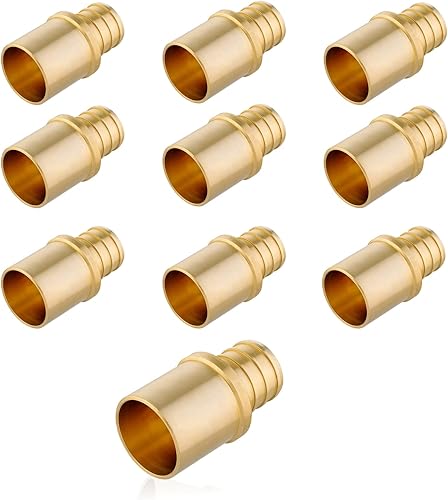 Miniatura 8 de EFIELD Pex - Juego de 5 accesorios de latón para engarzar, 34 x 1 pulgada, adaptador de cobre macho (tubo interior de cobre), ASTM F1807