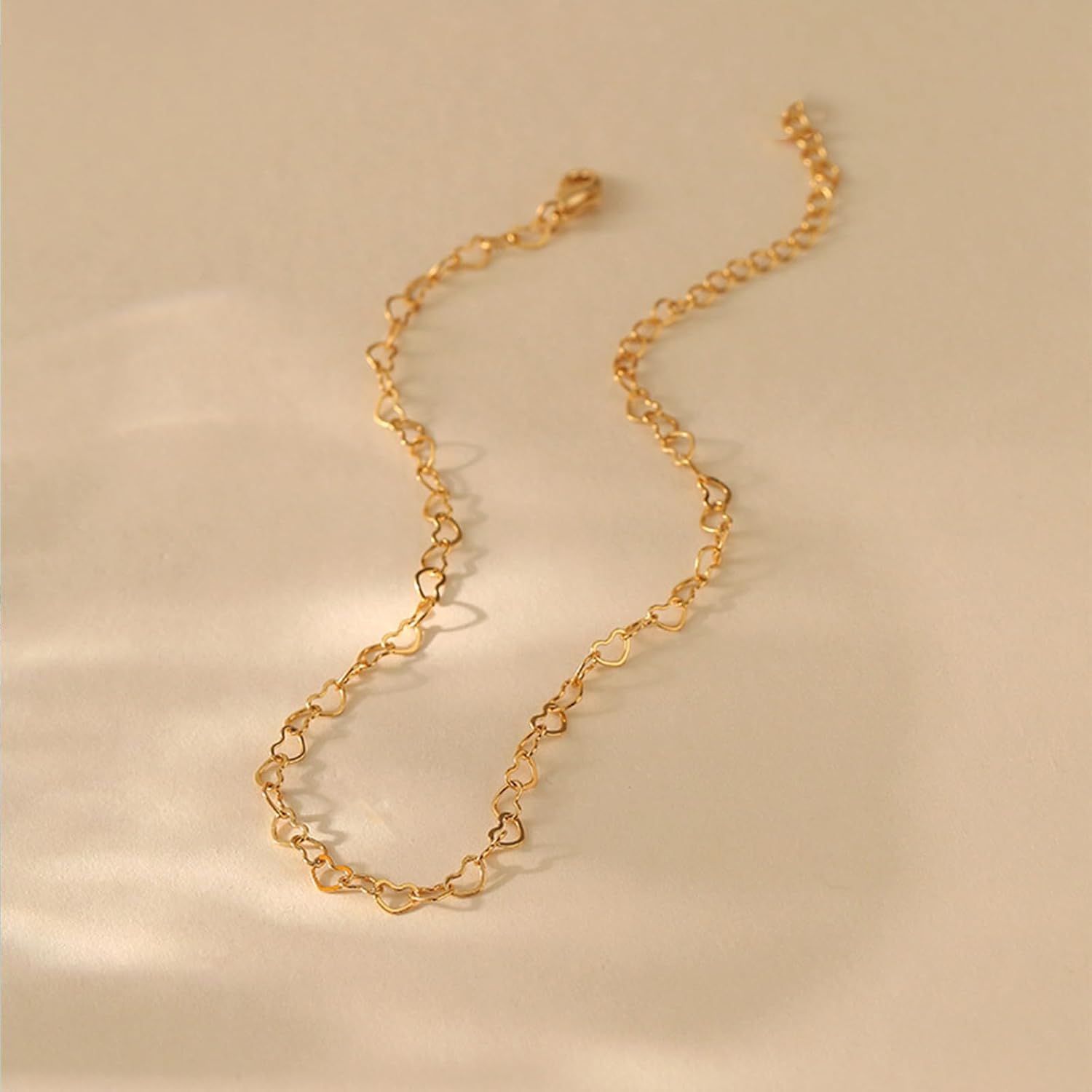 Gold Choker Necklaces for Women Trendy 14K Gold Plated Heart Chain Necklace Fashion Simple Collar Accessories Valentine's Day Jewelry Gifts (Gold) - Image 7