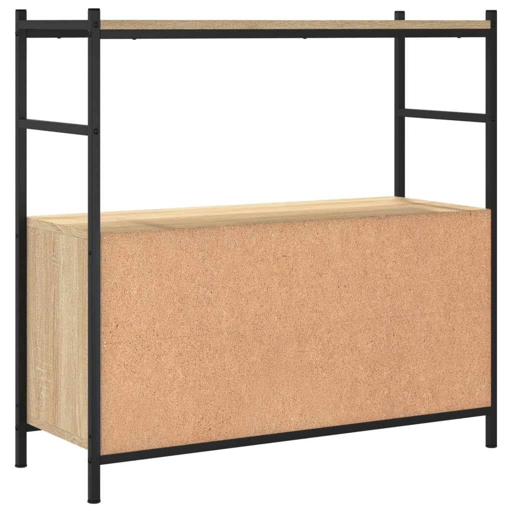 Librería Sonoma Roble 80 x 30 x 78,5 cm, madera y hierro, estilo industrial con patas ajustables, estructura metálica para mayor estabilidad, diseño abierto