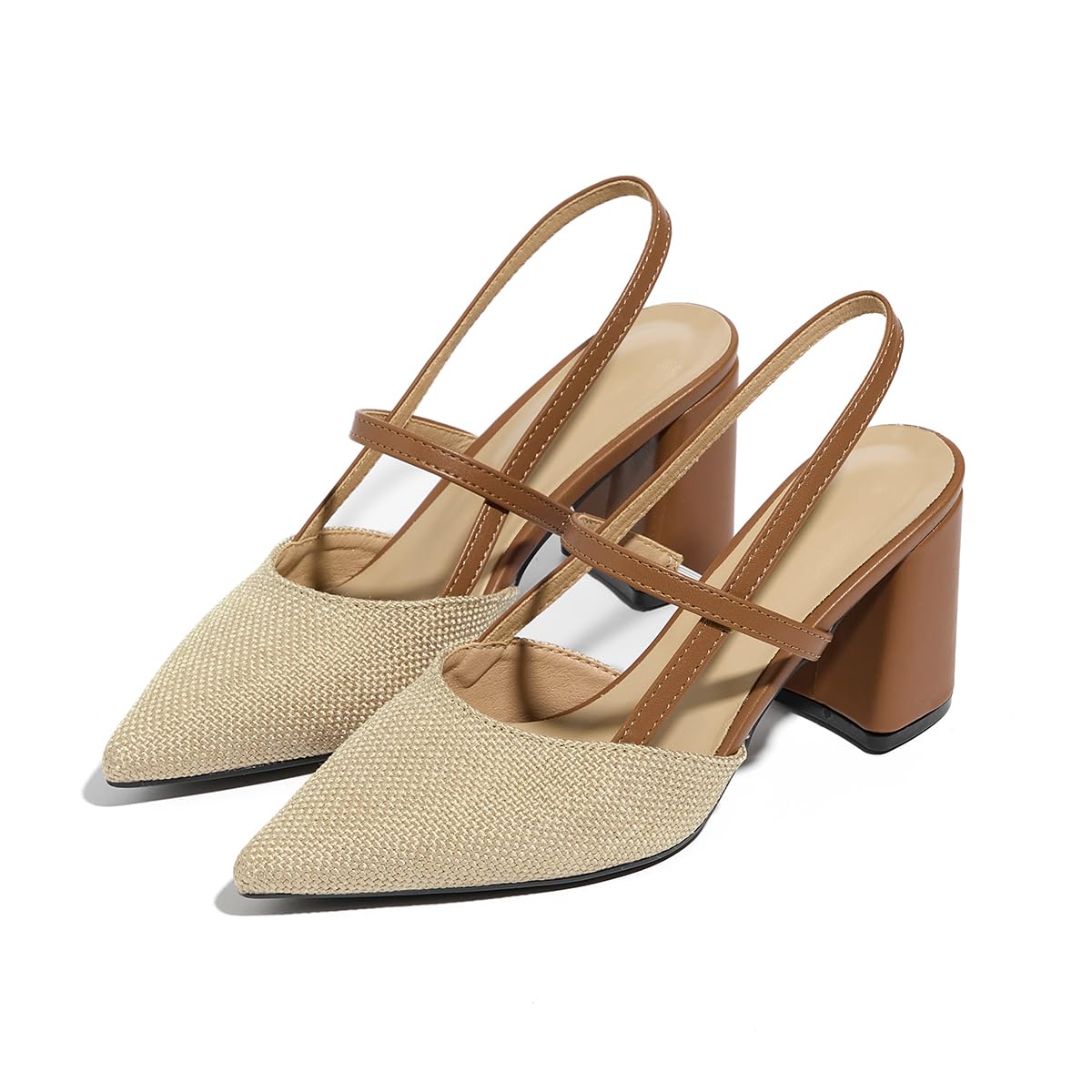 Lyngixko Block Heeled Sandals Pumps Chunky Closed Toe Shoes for Women