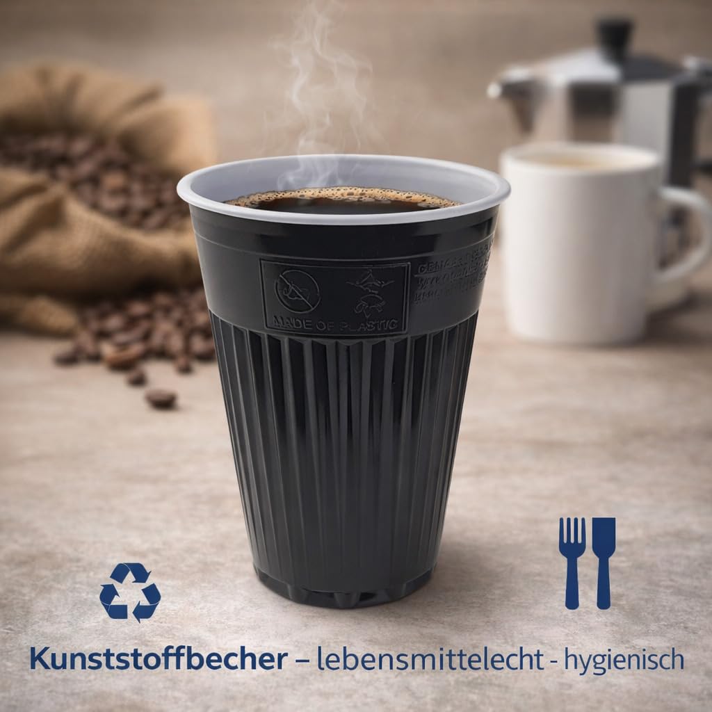 1000 Automatenbecher Thermobecher 0,18l 180ml braun-weiß Plastikbecher