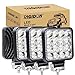 RIGIDON 4 Pcs Faro de trabajo rectangular, 3.3 pulgadas mini 48W, Spot lámpara trabajo led para off road camión coche ATV 4x4 tractor moto, Exterior foco led 12v 24v spotlights faros antiniebla