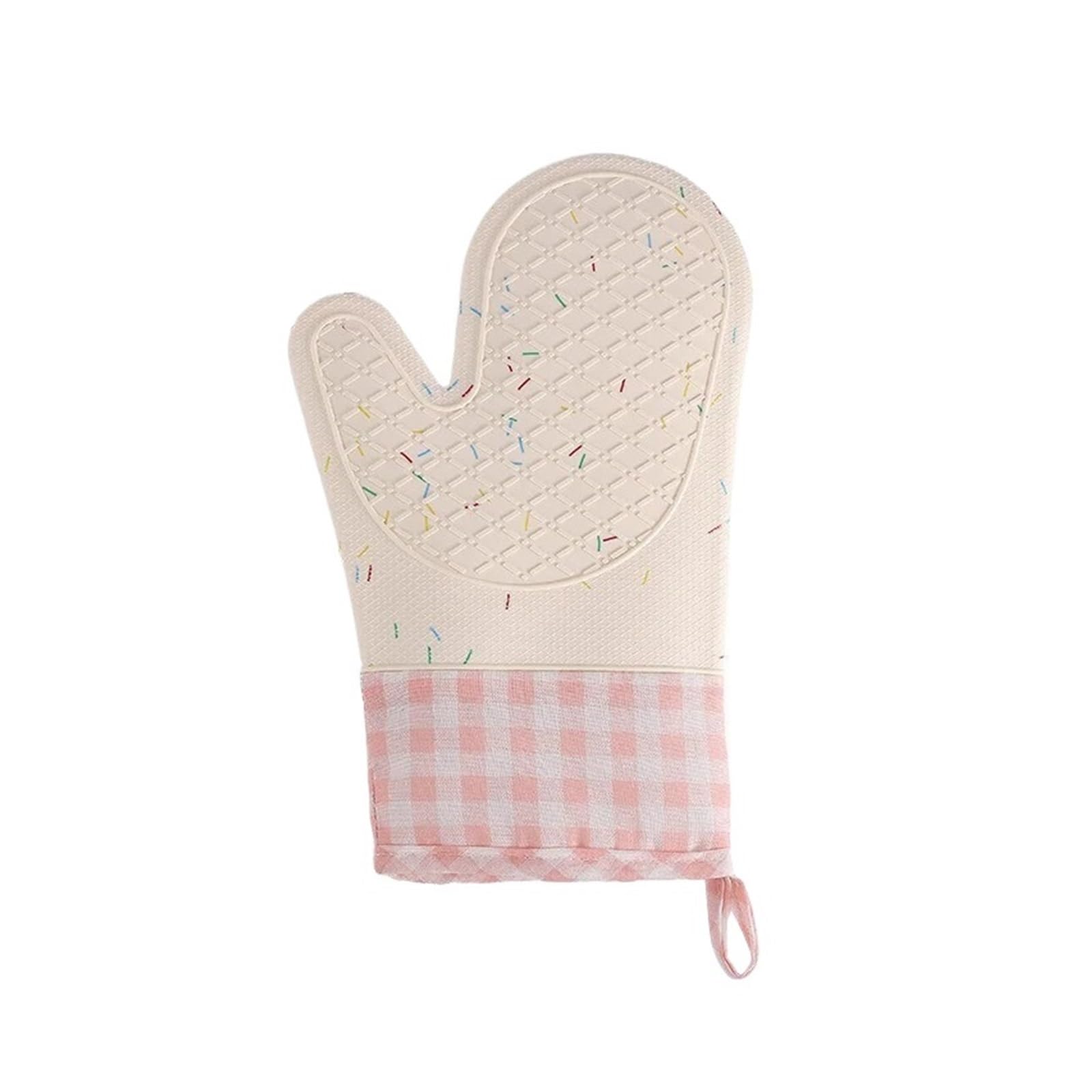 Silicone Oven Mitt Heat Resistant Baking Glove(Pink)