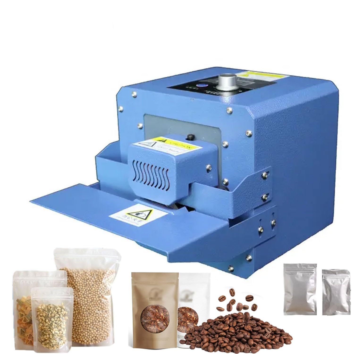 YXYLJOZ 5m/min Adjustable Automatic Heat Sealing Machine, Continuous Band Plastic Baler, 80-200℃ Digital Temperature Control for PVC, Foil Bag, Kraft Paper Bag