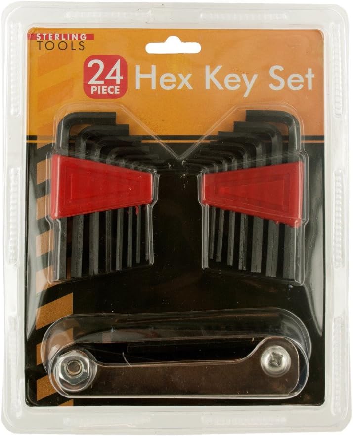 sterling OC582 Hex Key Set, Black/Red/Silver/Metallic, 24-Piece