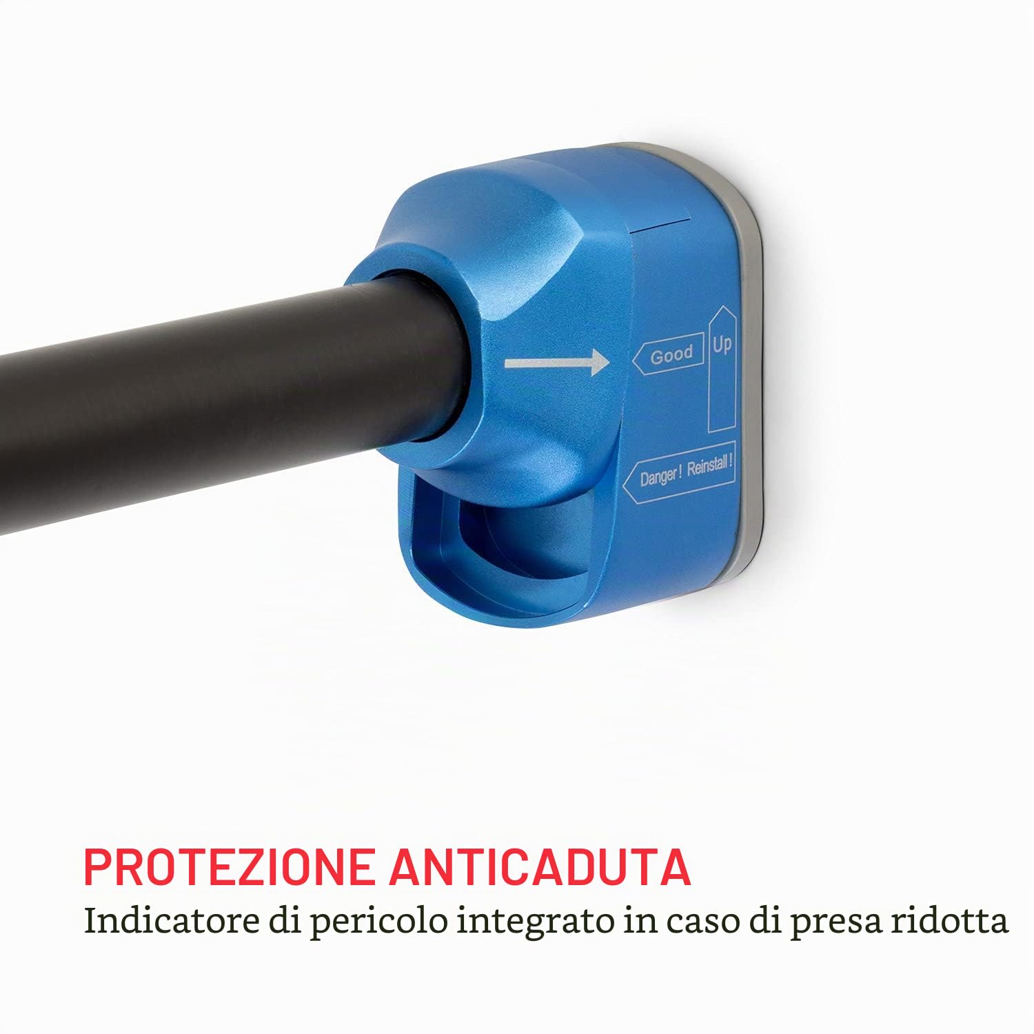 Asta Telescopica per Trazioni - per Telai Porte, con Sistema Anticaduta e Supporto in Alluminio, senza Viti, Imbottitura per le Mani, 78-110 cm