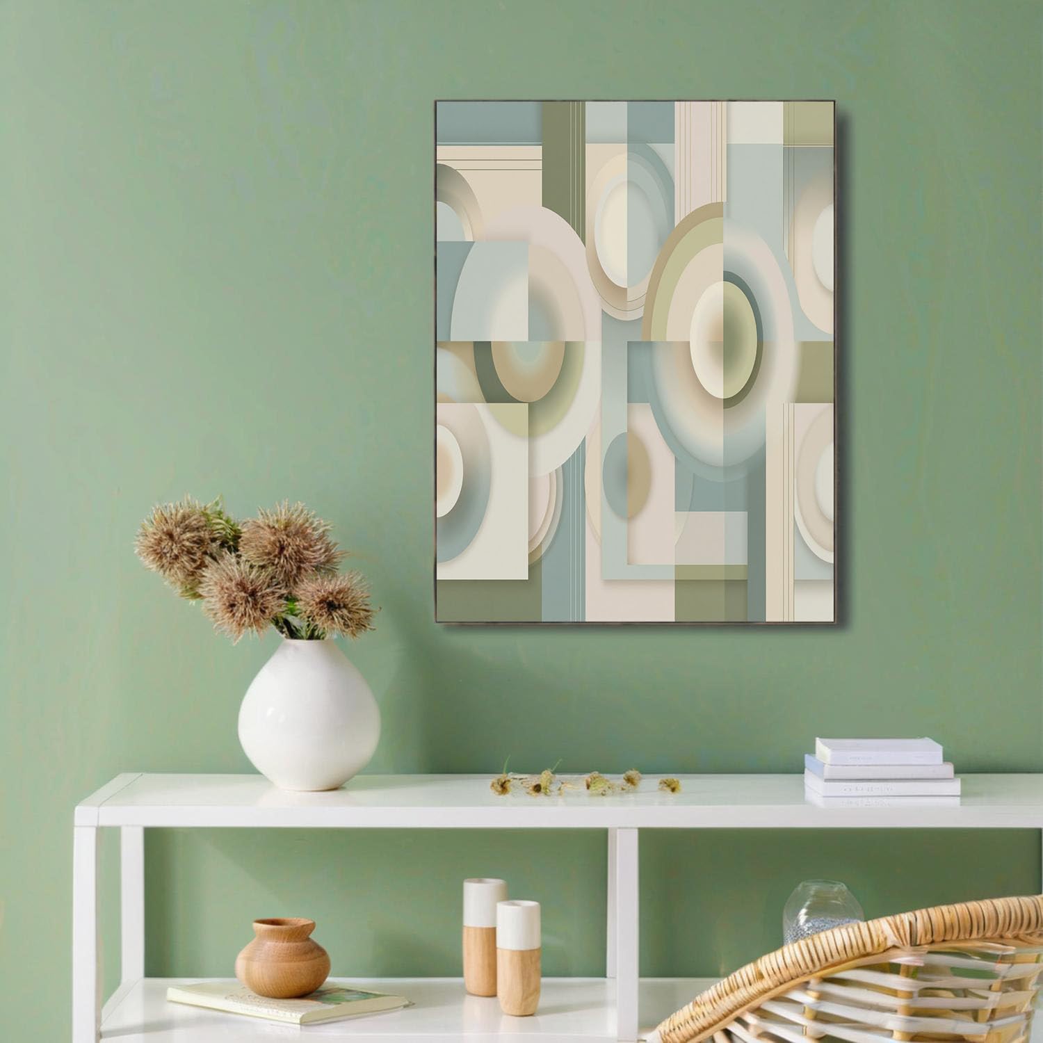 Cartel de geometría abstracta de 60x90cm para decoración de sala de estar moderna sin marco 8
