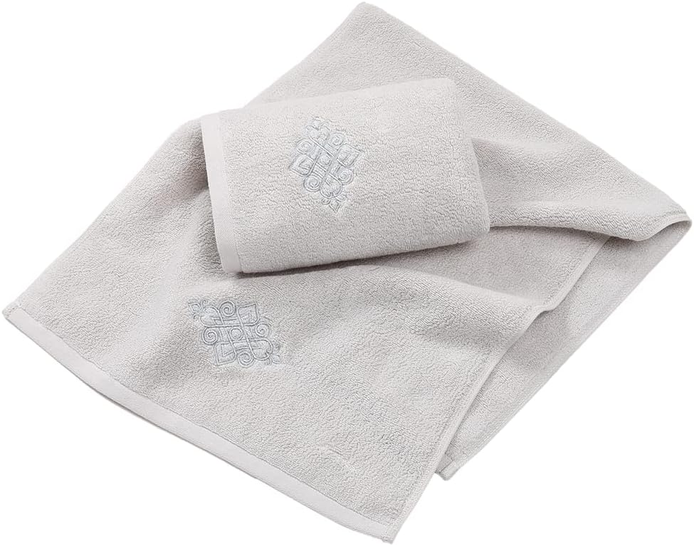 YiLUOMO Super Thick Luxury Beige Hand Towel Set of 2 Soft 100% Cotton Highly Absorbent Embroidered Decorative Hand Towel Set for Bathroom Hotel & Spa 13 x 29 Inch - Image 6