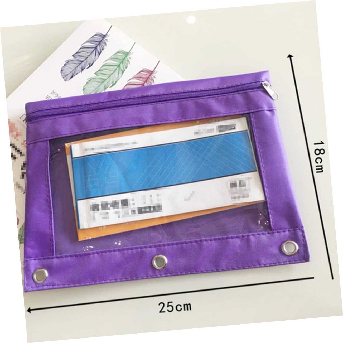 Estuche Sencillo para Lápices de Tela Oxford Transparente 12 Uds