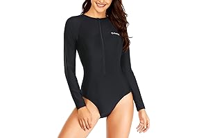 Daci Women Long Sleeve Rash Guard One-Piece Zipper Swimsuit: Style and Protection in the Water