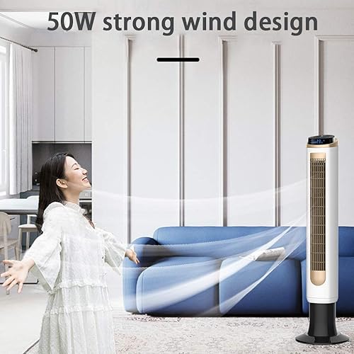 Miniatura 4 de DFLY Ventilador de torre sin hoja con control remoto, ventilador oscilante silencioso de pie, 3 modos, pantalla LED, temporizador 8H, ventilador