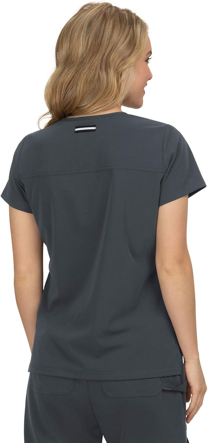 KOI Next Gen 1019 Women's Hustle and Heart Scrub Top Charcoal XS - Image 2