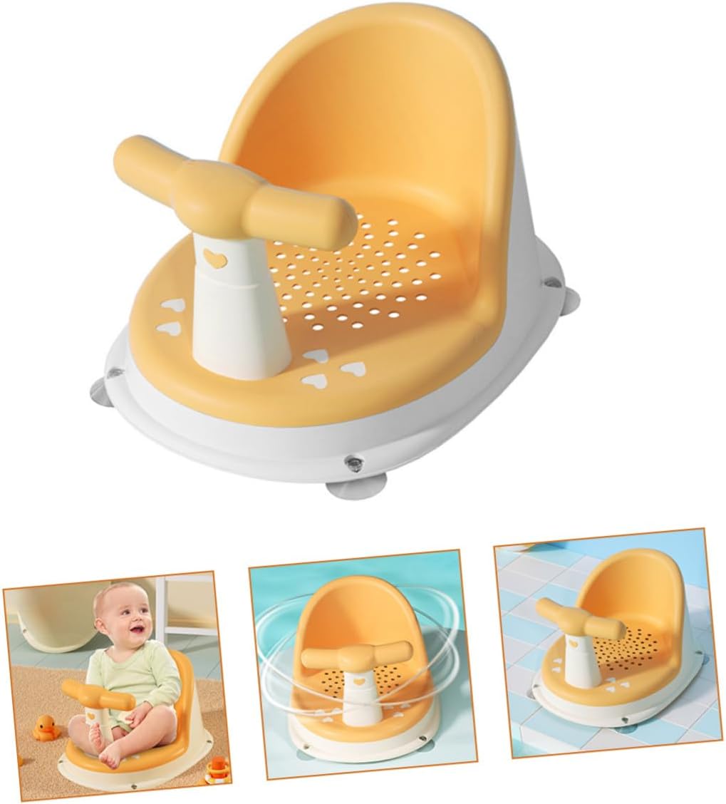 TOYANDONA Ergonomic Bath Seat Anti-Slip Shower Chair Comfortable Sitting Support for Bathing Playing and Feeding Compact Lightweight Design for Secure Bath Essentials