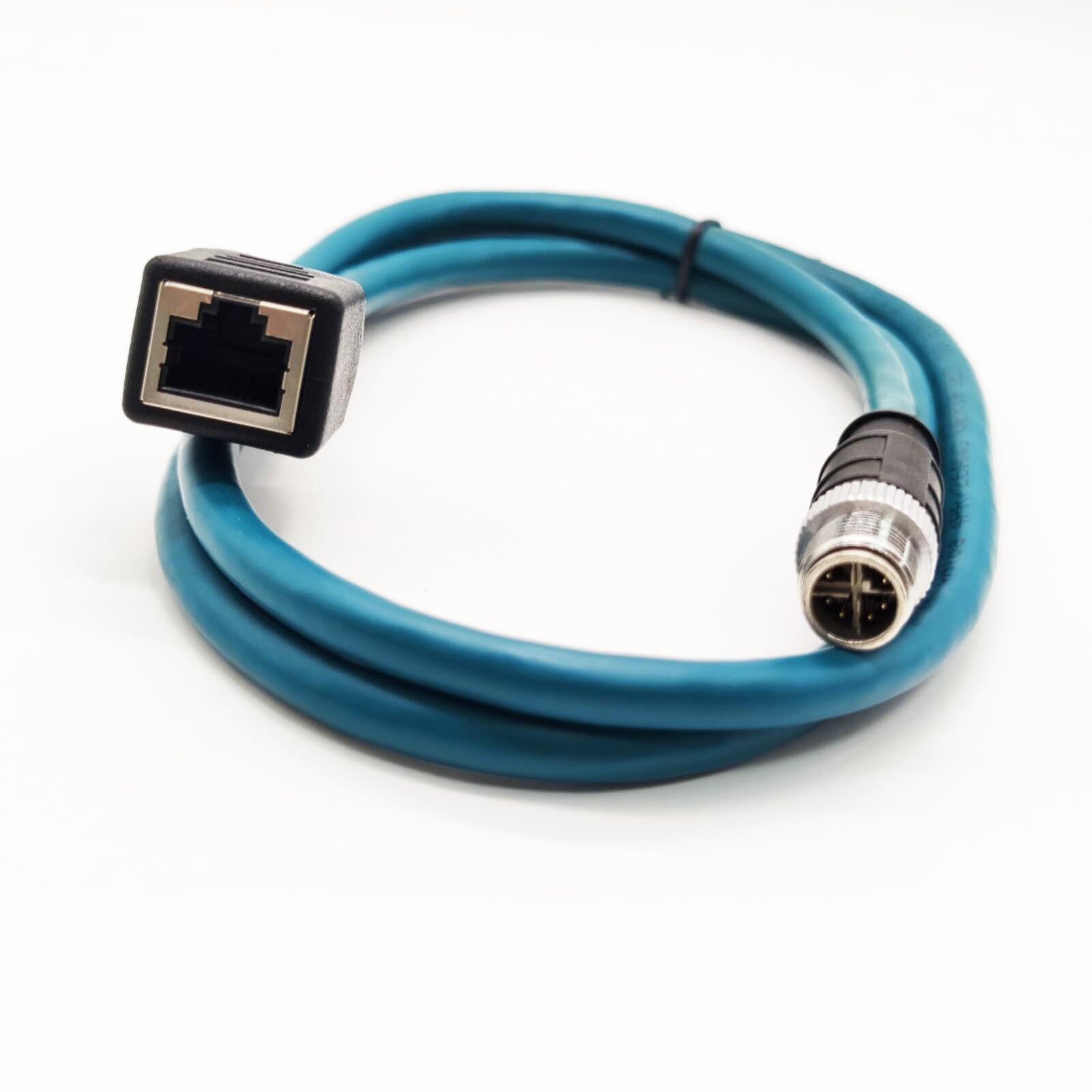 8-pinowy kabel Ethernet M12 do RJ45 Industrial M12 8-pinowy kod X męski na RJ45 żeński, ekranowany kabel o wysokiej elastyczności Cat6 do zastosowań automatyzacji, 1 m