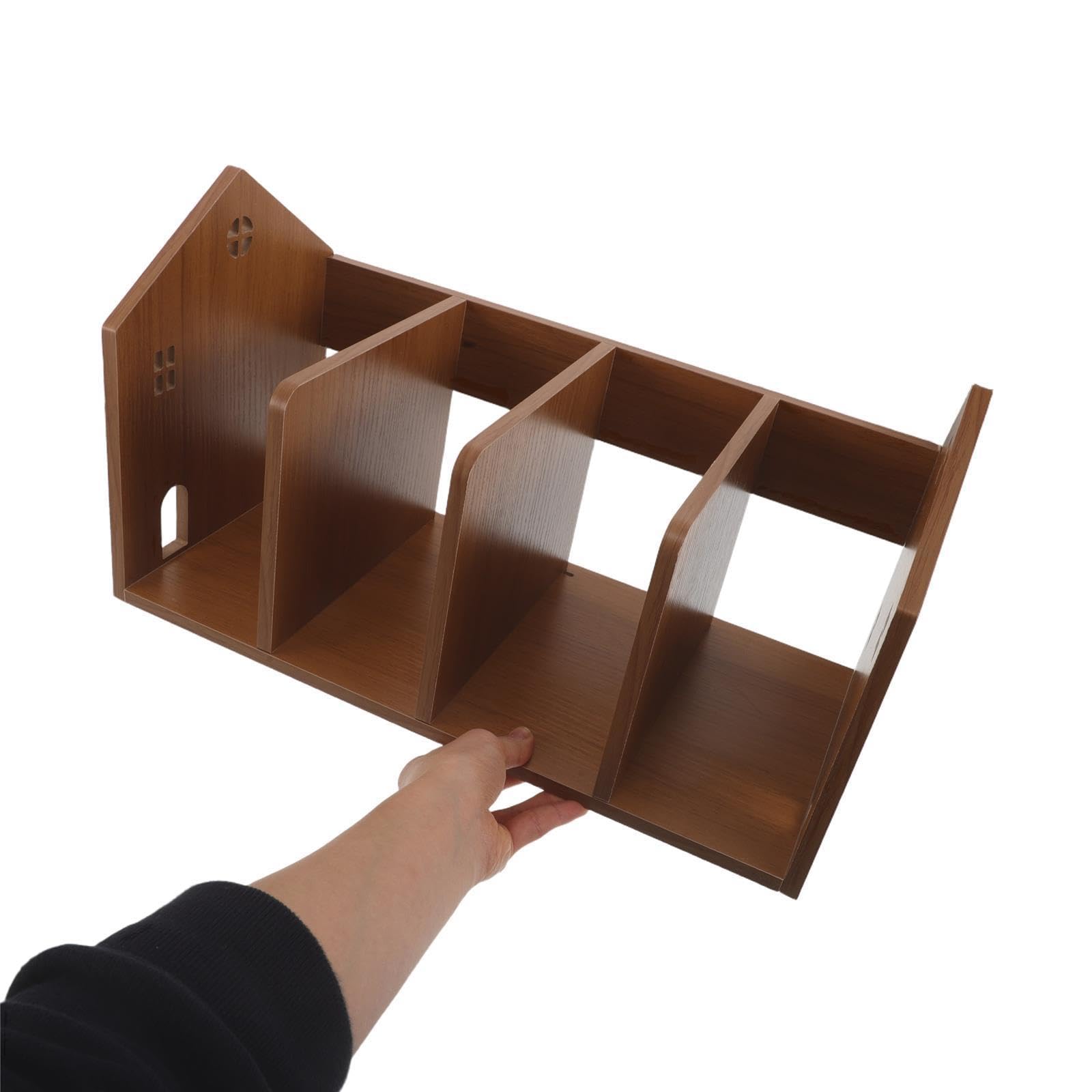 OSALADI Scaffale da Scrivania in Legno per Studenti e Ufficio, Organizer Portatile Minimalista Design a Rapido Accesso per Libri e Oggetti su Tavolo