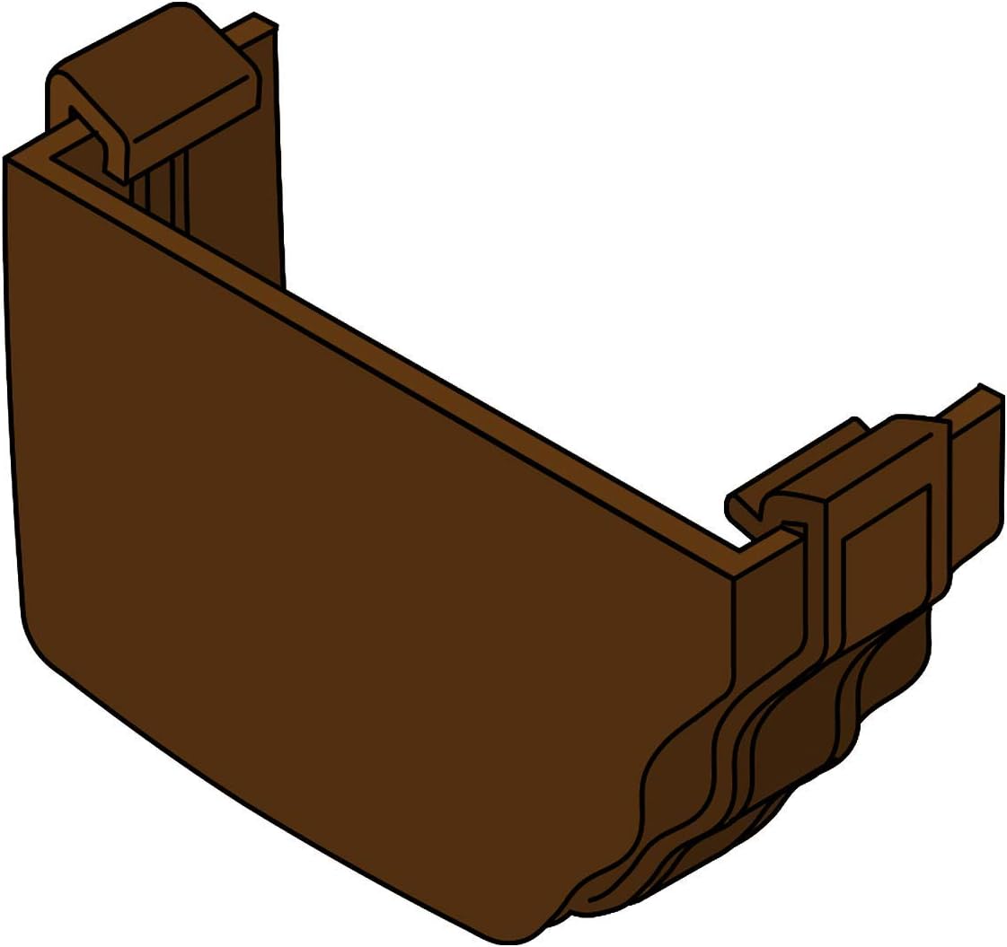 Brown Left Stopend for Marley Classic Ogee Gutter of Ultraframe Classic Conservatory Roof Guttering