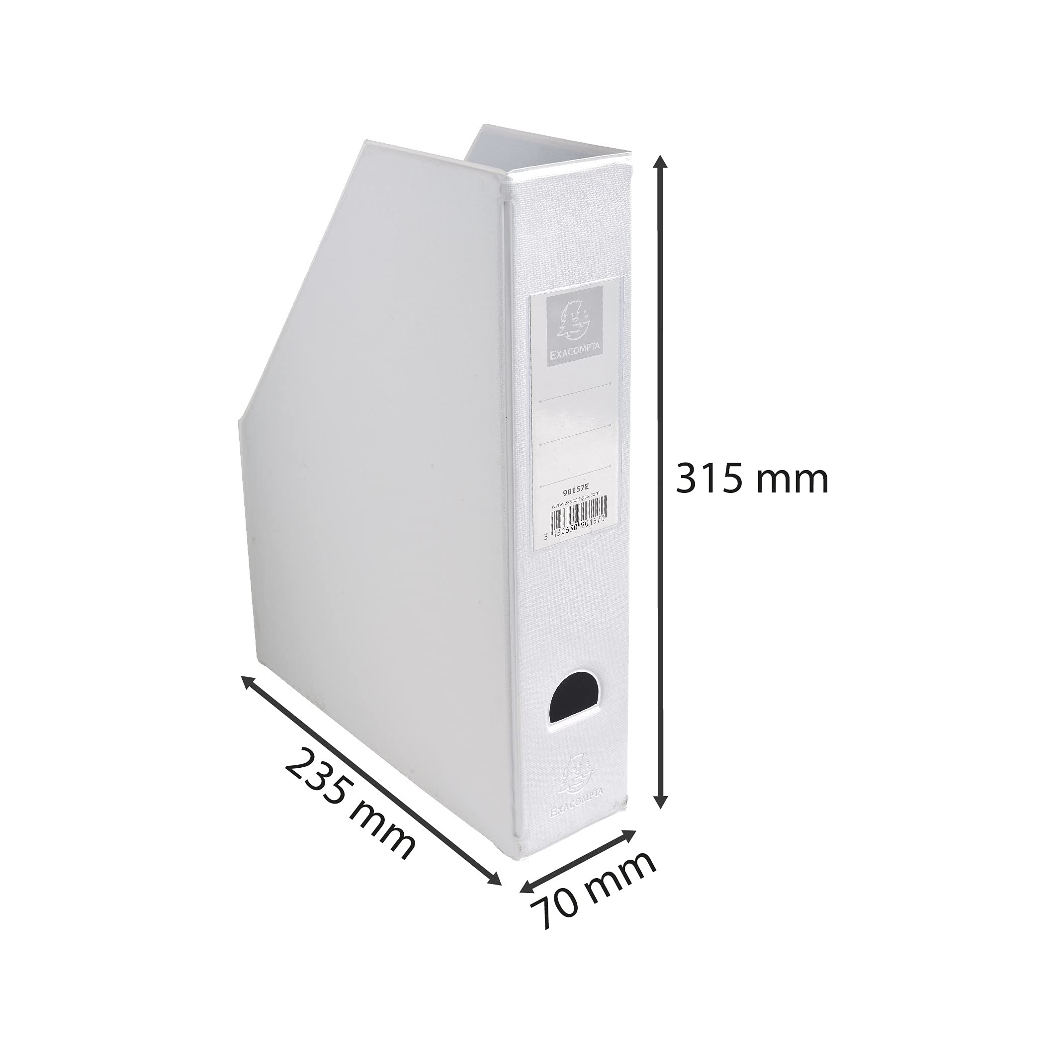 Exacompta Juego de 10 Revisteros Rígidos PP Blanco 7 cm