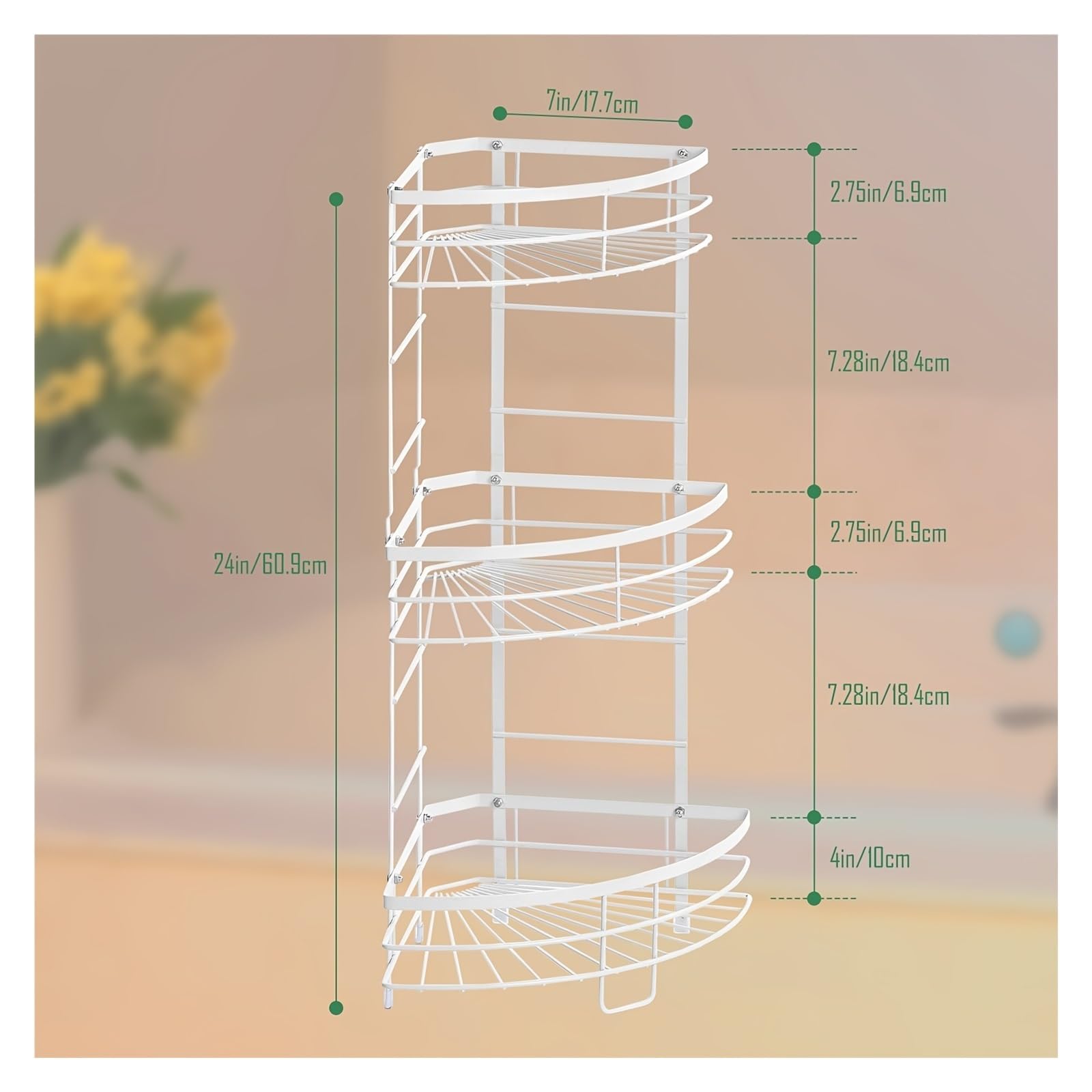 syyymx Corner Shower Caddy 3 Tier Shower Organizer Shelf Stainless Steel Floor Corner Shower Bathroom Shelves Stand Rack — view 6