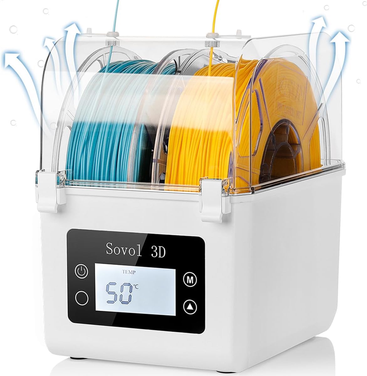 Sovol SH01 Filament Dryer 2024, 3D Printer Spool Holder with Upgraded Fan, Dry Box for Keeping 1.75mm, 2.85mm Filament Dry, Compatible with PLA, PETG, TPU, ABS