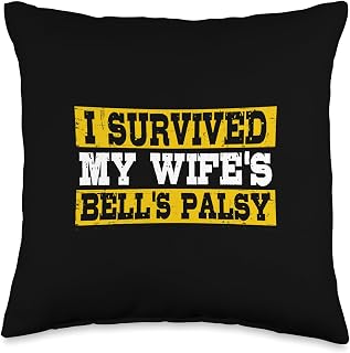 I Survived My Wife's Bell's Palsy Awareness Throw Pillow