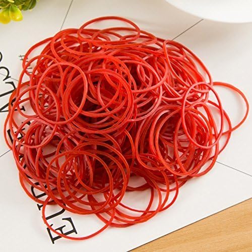 Rubber Band Paper Bills Dollars Money Elastic Stretchable Bands 100Pcs Red