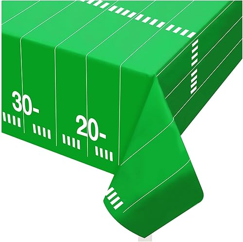Esjay Mantel de fútbol, paquete de 2 manteles (54 x 72 pulgadas) para decoraciones de fútbol y suministros de fiesta