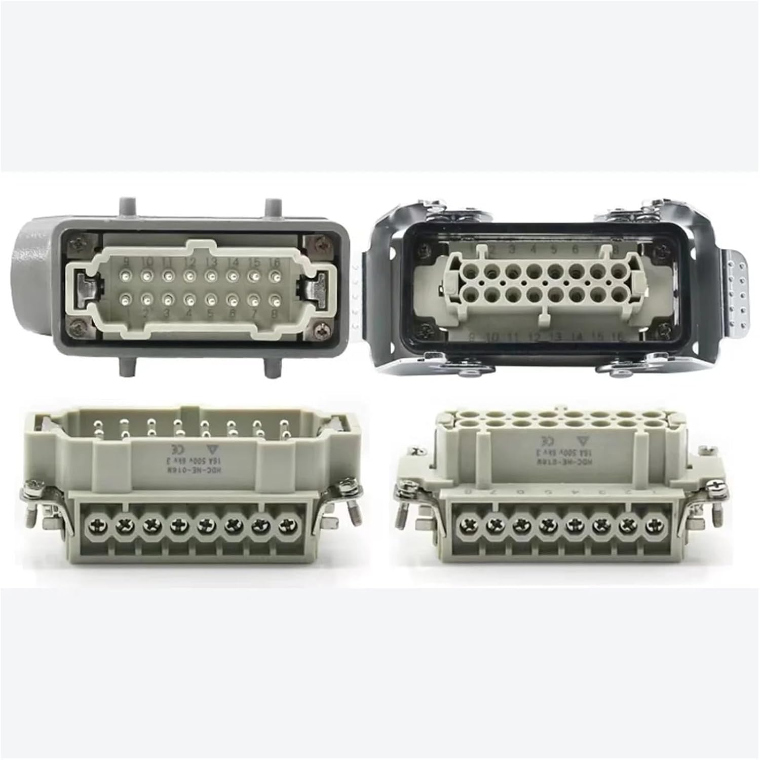 1pcs Rectangular Heavy Duty Connector HDC-HE4 6 10 16 20 24 32 48 Core(6 core lateral line)