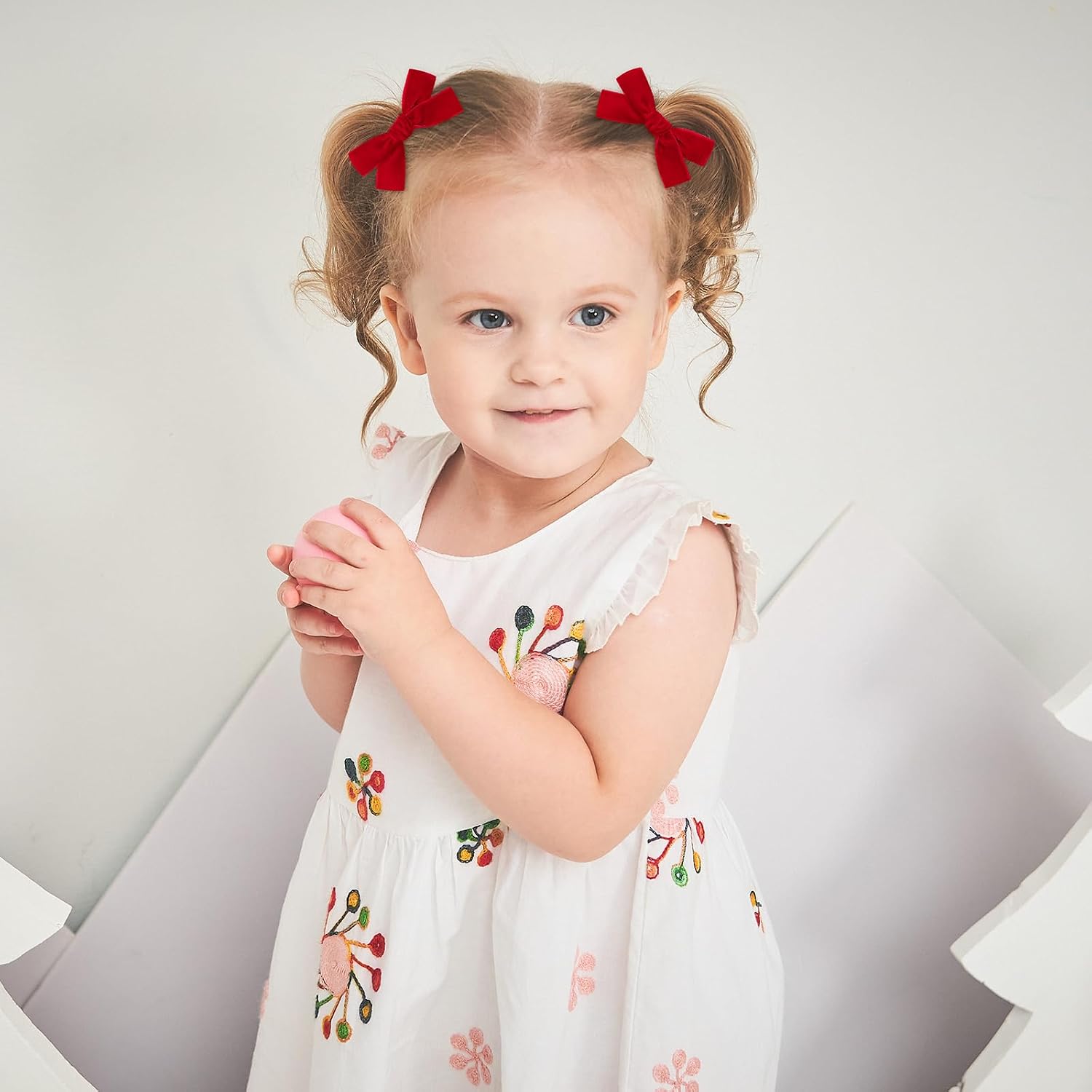YLEN YHXX 20PCS Velvet Hair Bow for Girls Fully Lined Velvet Bow Clips Non Slip Handmade Solid Color Velvet Hair Boutique Accessories for Baby Girls Toddlers Teens Kids