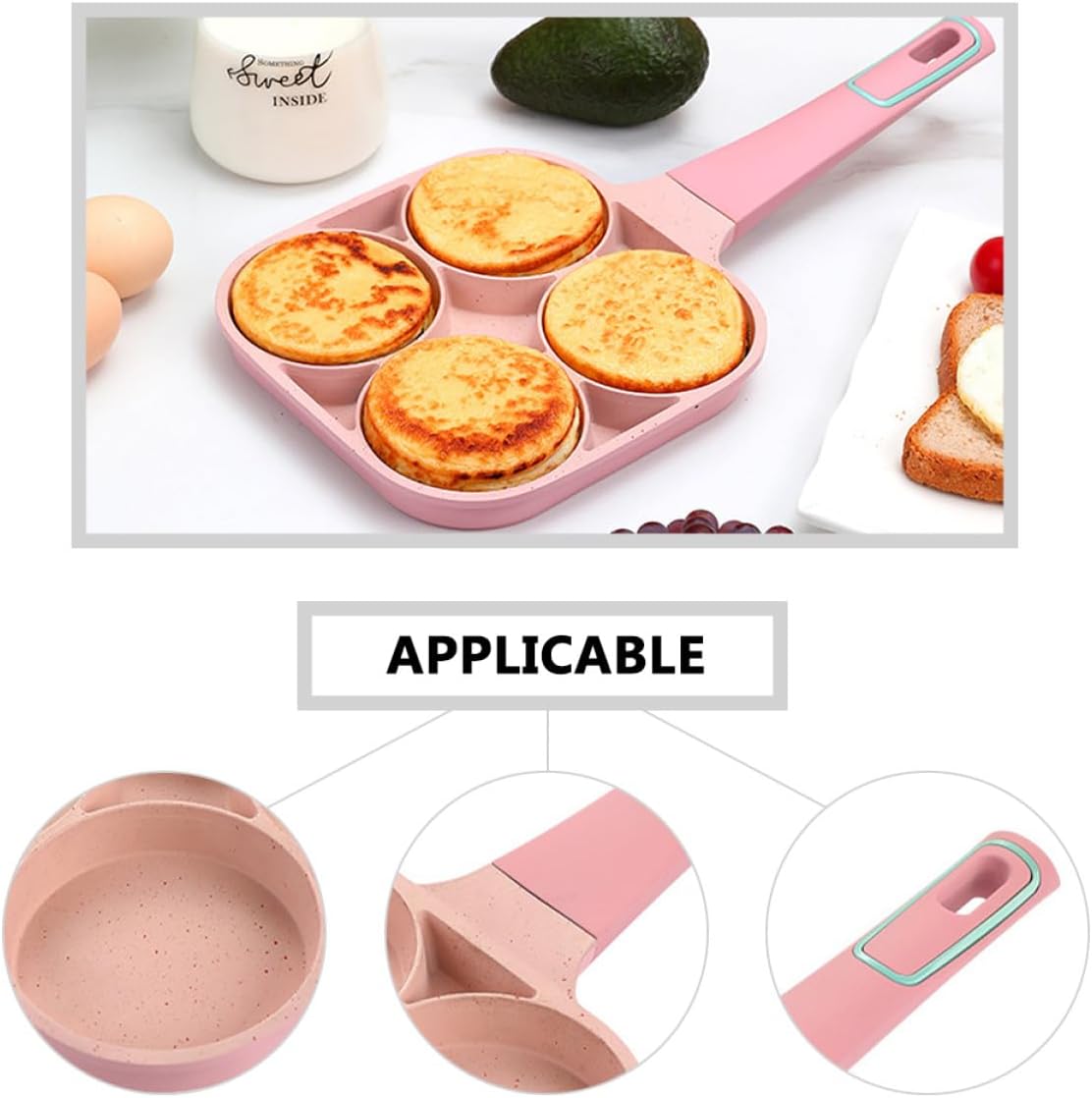 Nonstick Egg Frying Pan Compact Lightweight Omelette Maker for Breakfast Sandwiches and More Reusable Design for Easy Cooking and Storage