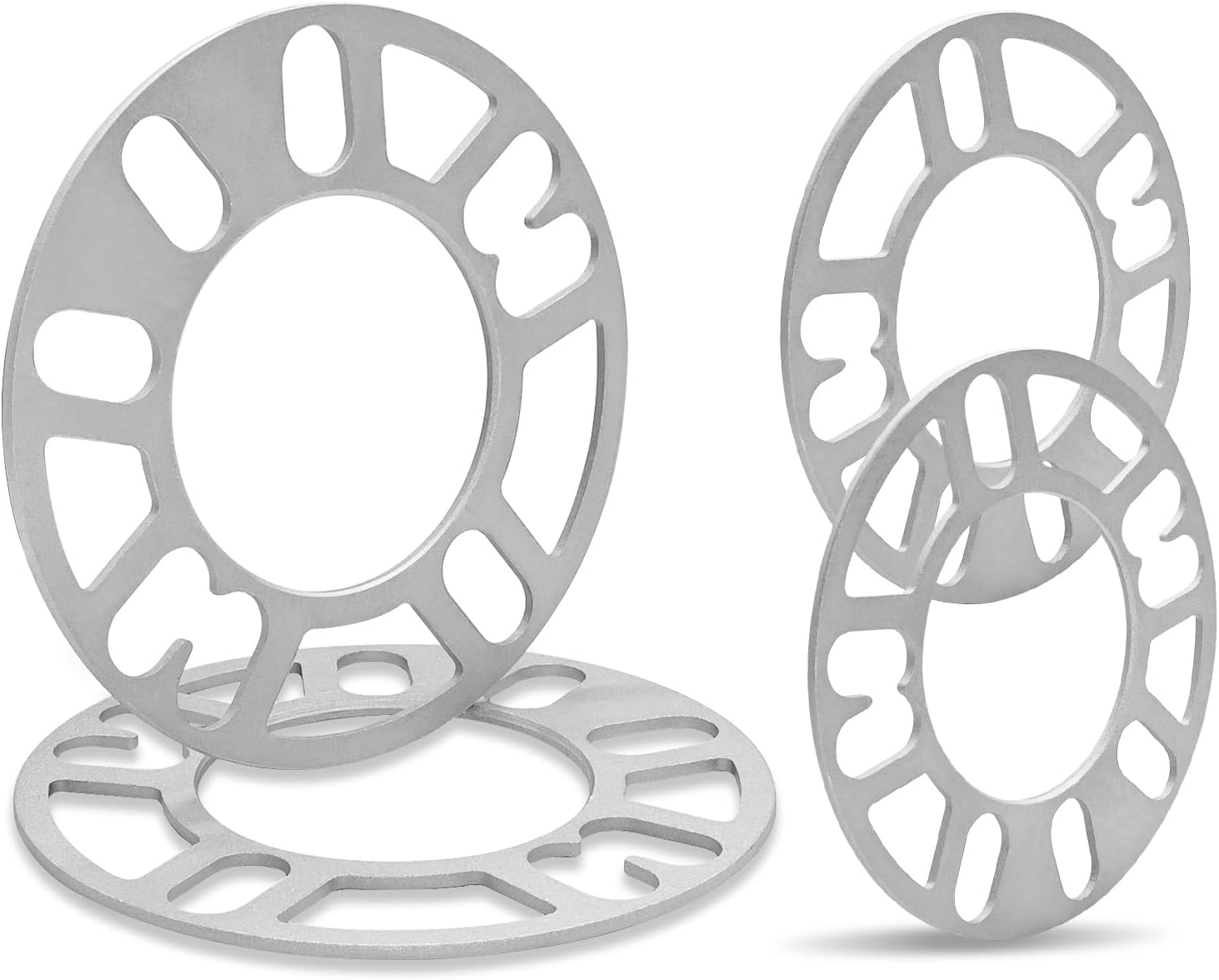 4 Pack Universal Wheel Spacers, 0.39"(10mm) Die Cast Replacement Aluminum Spacer for 4 & 5 Lugs Wheels/Rims, Fits 98 to 120mm Multiple Bolt Pattern, 4x100, 4x108, 4x110, 5x114.3, 5x4.5, 5x120