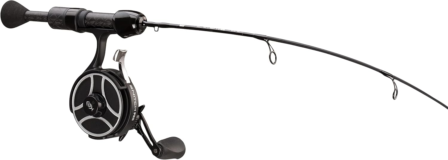 13 Fishing - The Snitch Pro/Freefall Ghost - Inline Ice Fishing Combos - Flex-Core Quick Action Tip