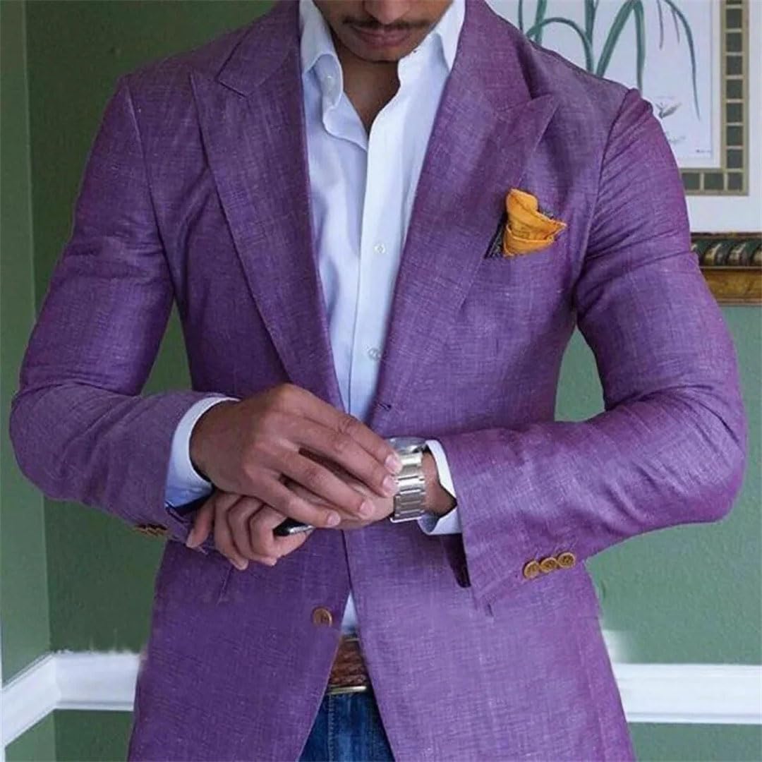 Costume 2 pièces pour homme - Pour la plage, le mariage, le marié, le meilleur homme, coupe ajustée, blazer uniquement